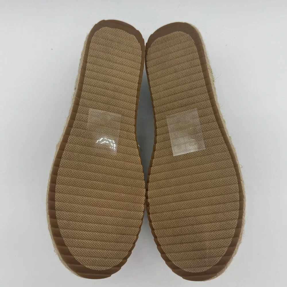 Lauren Lorraine Green Multi Tropical Jeweled Espadrille Flats Women's Size 6 New
